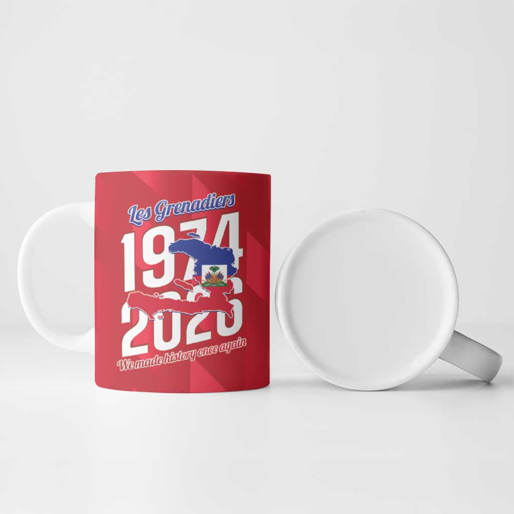 Personalized Haiti Football Ceramic Mug Les Grenadiers Made History Once Again Red Color - Wonder Print Shop