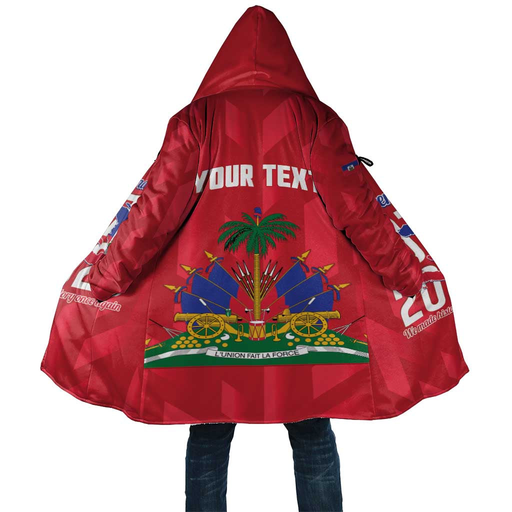 Personalized Haiti Football Cloak Les Grenadiers Made History Once Again Red Color - Wonder Print Shop