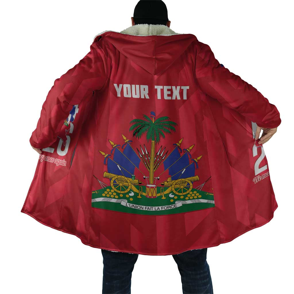 Personalized Haiti Football Cloak Les Grenadiers Made History Once Again Red Color - Wonder Print Shop
