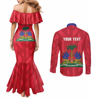 Personalized Haiti Football Couples Matching Mermaid Dress and Long Sleeve Button Shirt Les Grenadiers Made History Once Again Red Color - Wonder Print Shop