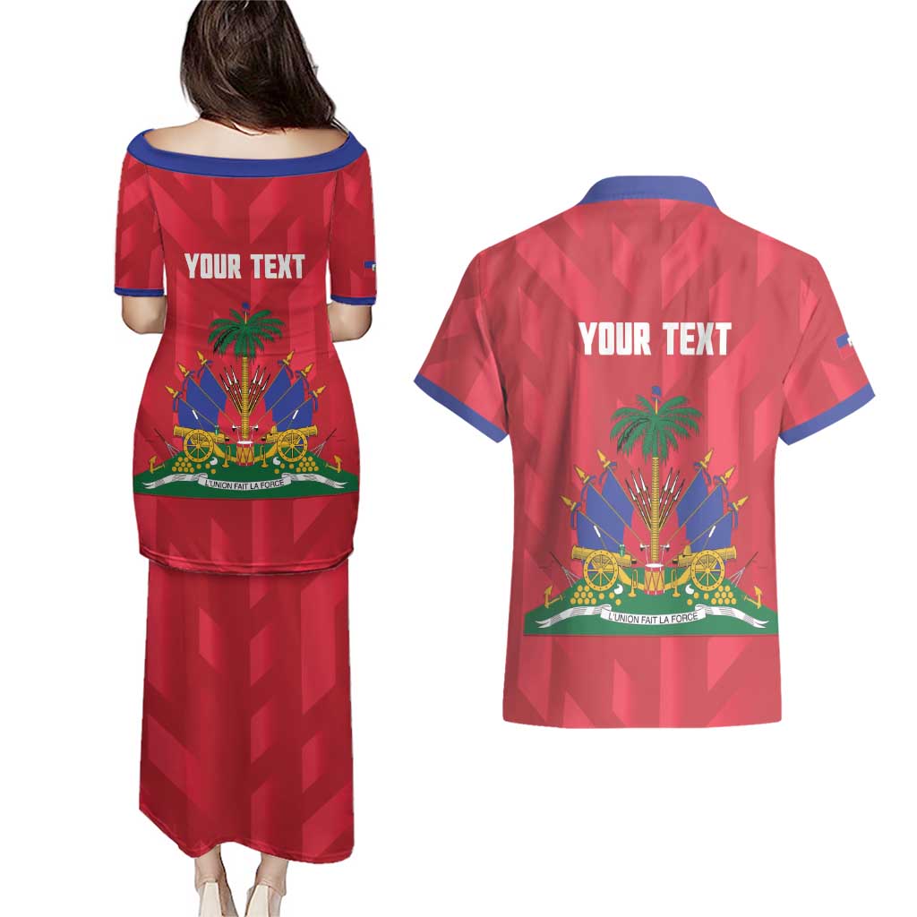 Personalized Haiti Football Couples Matching Puletasi and Hawaiian Shirt Les Grenadiers Made History Once Again Red Color - Wonder Print Shop