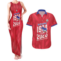 Personalized Haiti Football Couples Matching Tank Maxi Dress and Hawaiian Shirt Les Grenadiers Made History Once Again Red Color - Wonder Print Shop