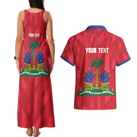 Personalized Haiti Football Couples Matching Tank Maxi Dress and Hawaiian Shirt Les Grenadiers Made History Once Again Red Color - Wonder Print Shop