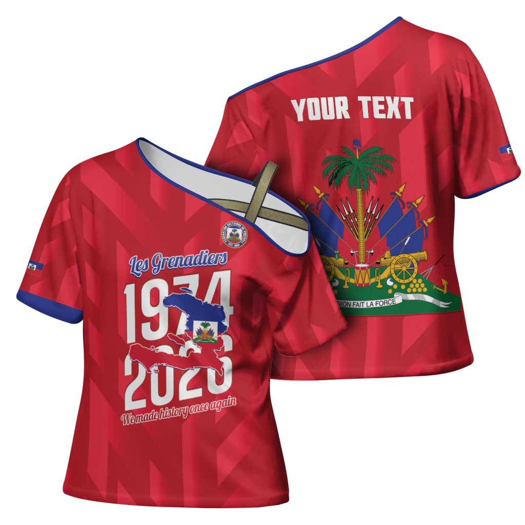 Personalized Haiti Football Cross Shoulder Shirt Les Grenadiers Made History Once Again Red Color - Wonder Print Shop
