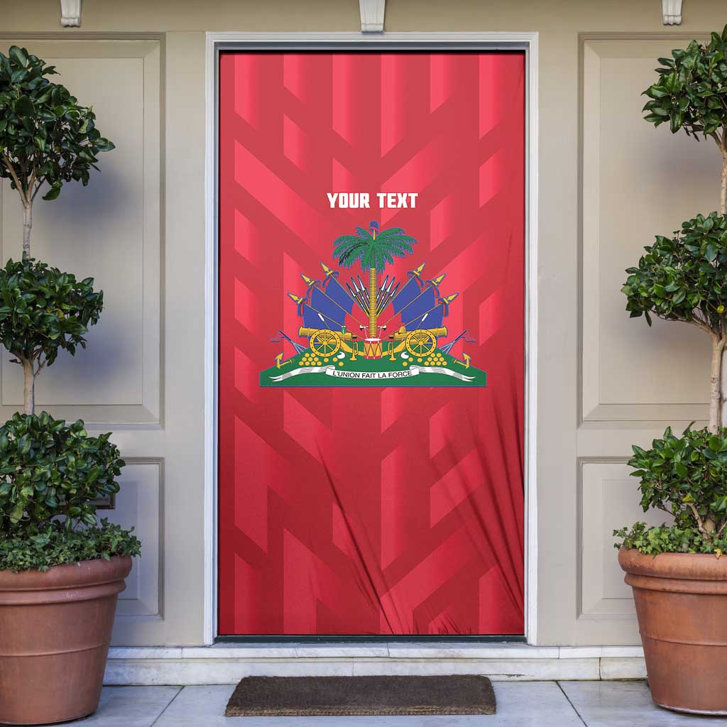 Personalized Haiti Football Door Cover Les Grenadiers Made History Once Again Red Color - Wonder Print Shop
