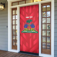 Personalized Haiti Football Door Cover Les Grenadiers Made History Once Again Red Color - Wonder Print Shop