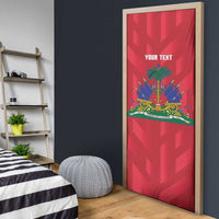 Personalized Haiti Football Door Cover Les Grenadiers Made History Once Again Red Color - Wonder Print Shop
