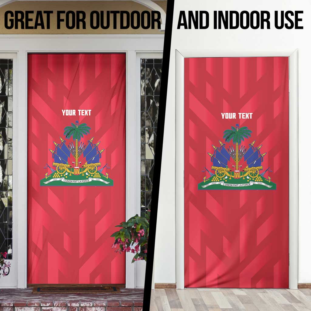 Personalized Haiti Football Door Cover Les Grenadiers Made History Once Again Red Color - Wonder Print Shop
