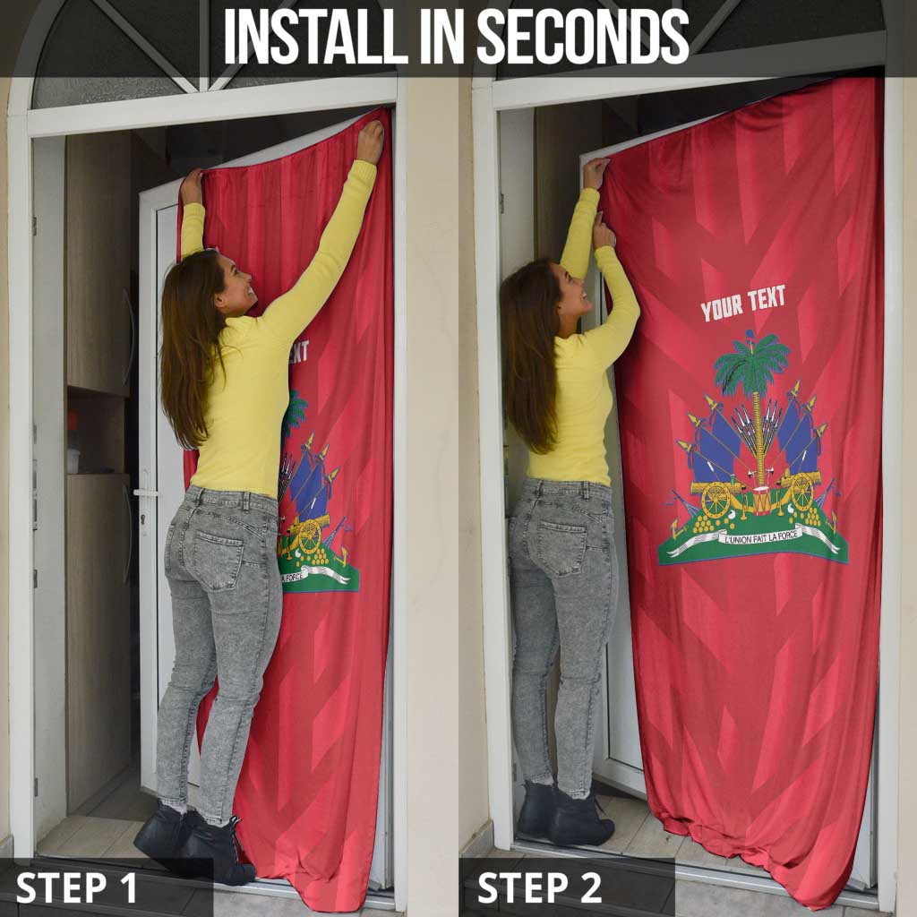 Personalized Haiti Football Door Cover Les Grenadiers Made History Once Again Red Color - Wonder Print Shop