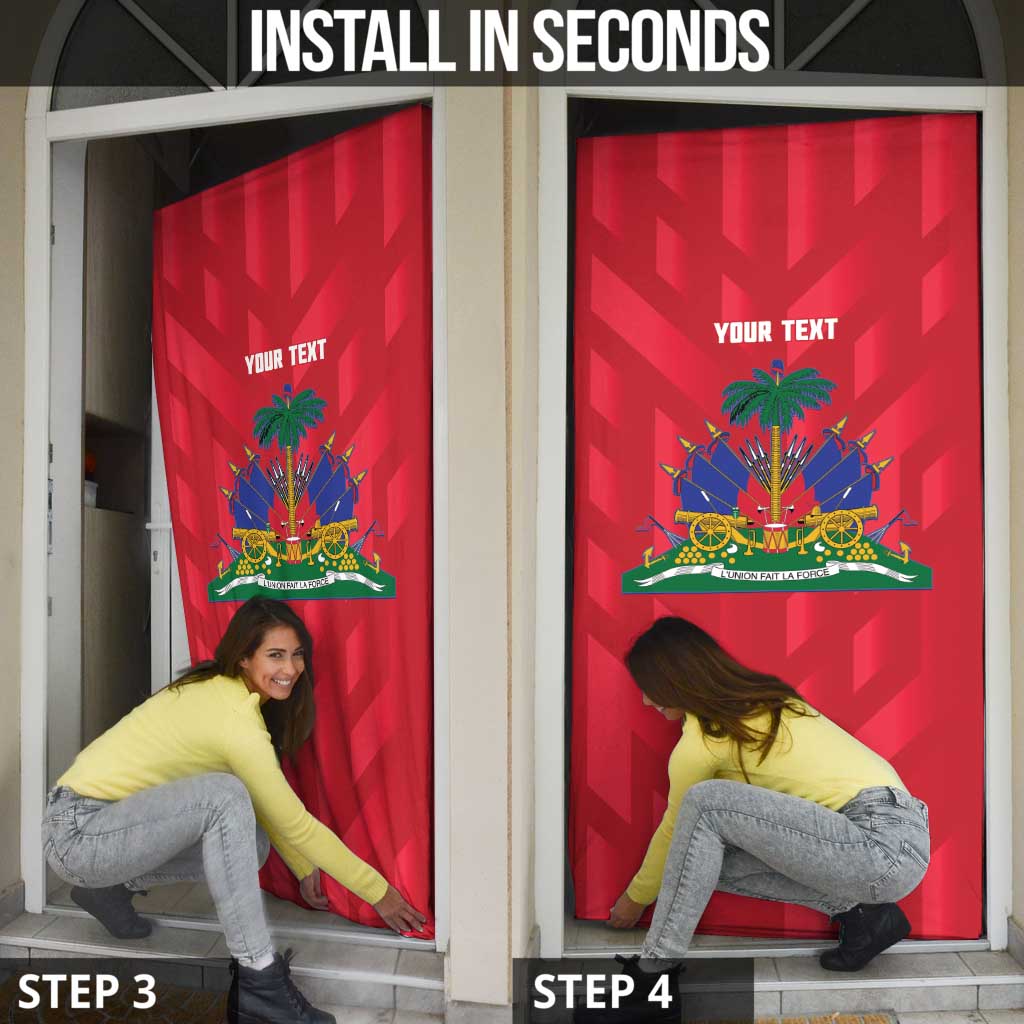 Personalized Haiti Football Door Cover Les Grenadiers Made History Once Again Red Color - Wonder Print Shop