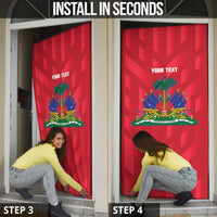 Personalized Haiti Football Door Cover Les Grenadiers Made History Once Again Red Color - Wonder Print Shop