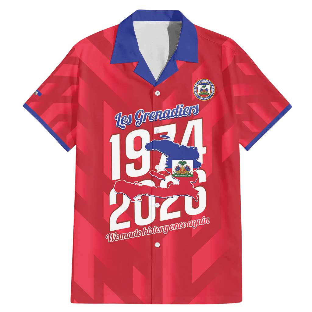 Personalized Haiti Football Family Matching Mermaid Dress and Hawaiian Shirt Les Grenadiers Made History Once Again Red Color - Wonder Print Shop