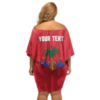 Personalized Haiti Football Family Matching Off Shoulder Short Dress and Hawaiian Shirt Les Grenadiers Made History Once Again Red Color - Wonder Print Shop