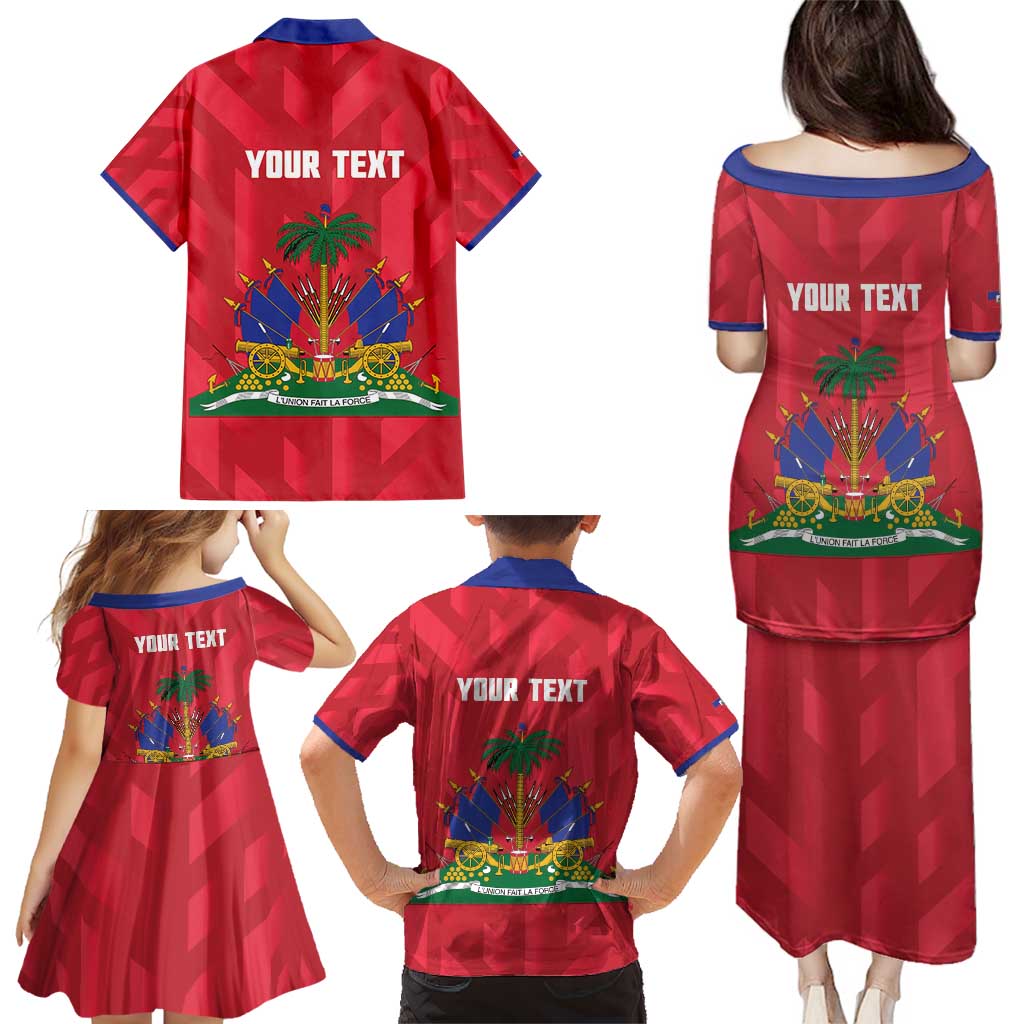 Personalized Haiti Football Family Matching Puletasi and Hawaiian Shirt Les Grenadiers Made History Once Again Red Color - Wonder Print Shop