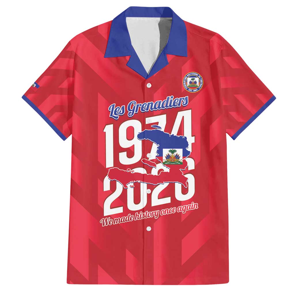 Personalized Haiti Football Family Matching Puletasi and Hawaiian Shirt Les Grenadiers Made History Once Again Red Color - Wonder Print Shop