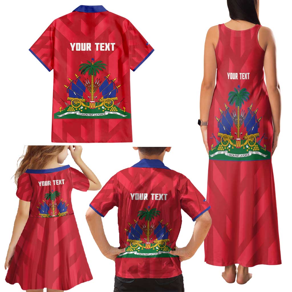 Personalized Haiti Football Family Matching Tank Maxi Dress and Hawaiian Shirt Les Grenadiers Made History Once Again Red Color - Wonder Print Shop