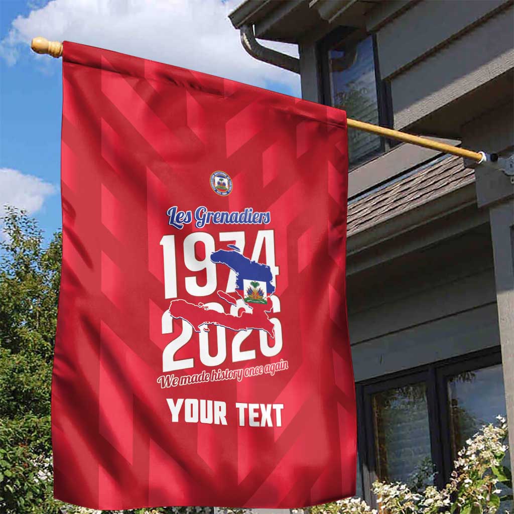 Personalized Haiti Football Garden Flag Les Grenadiers Made History Once Again Red Color - Wonder Print Shop