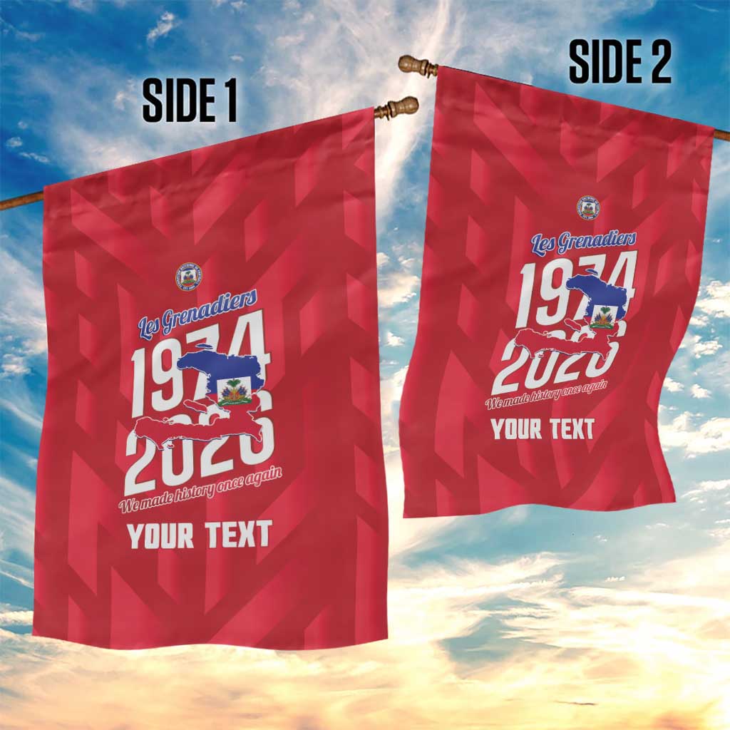 Personalized Haiti Football Garden Flag Les Grenadiers Made History Once Again Red Color - Wonder Print Shop