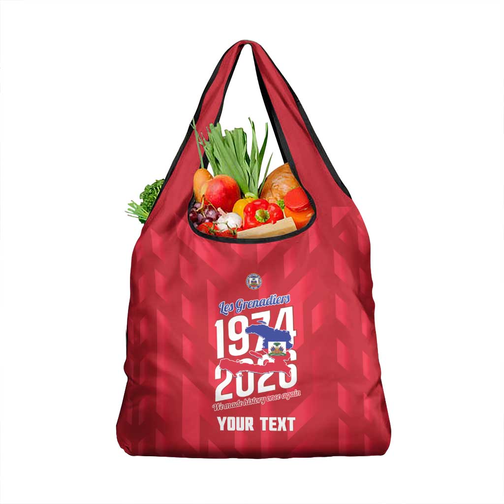 Personalized Haiti Football Grocery Bag Les Grenadiers Made History Once Again Red Color - Wonder Print Shop