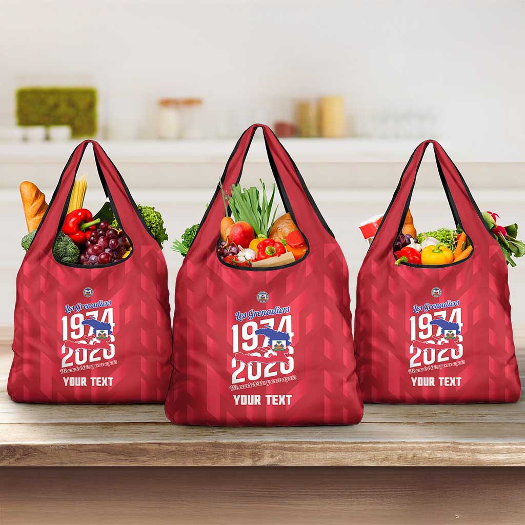 Personalized Haiti Football Grocery Bag Les Grenadiers Made History Once Again Red Color - Wonder Print Shop