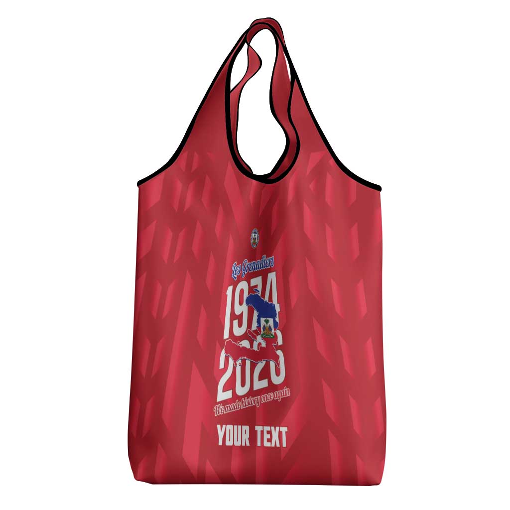 Personalized Haiti Football Grocery Bag Les Grenadiers Made History Once Again Red Color - Wonder Print Shop