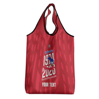 Personalized Haiti Football Grocery Bag Les Grenadiers Made History Once Again Red Color - Wonder Print Shop