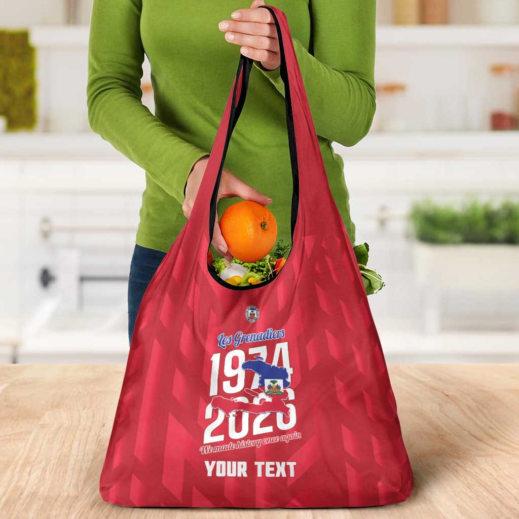 Personalized Haiti Football Grocery Bag Les Grenadiers Made History Once Again Red Color - Wonder Print Shop