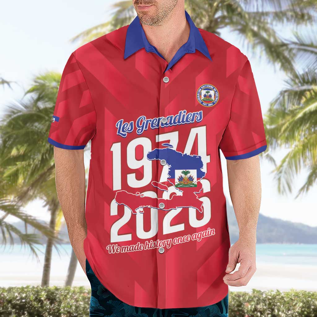 Personalized Haiti Football Hawaiian Shirt Les Grenadiers Made History Once Again Red Color - Wonder Print Shop