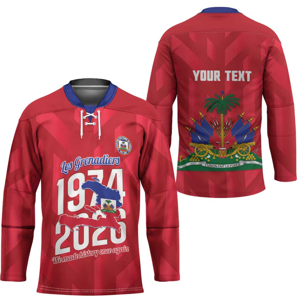 Personalized Haiti Football Hockey Jersey Les Grenadiers Made History Once Again Red Color - Wonder Print Shop