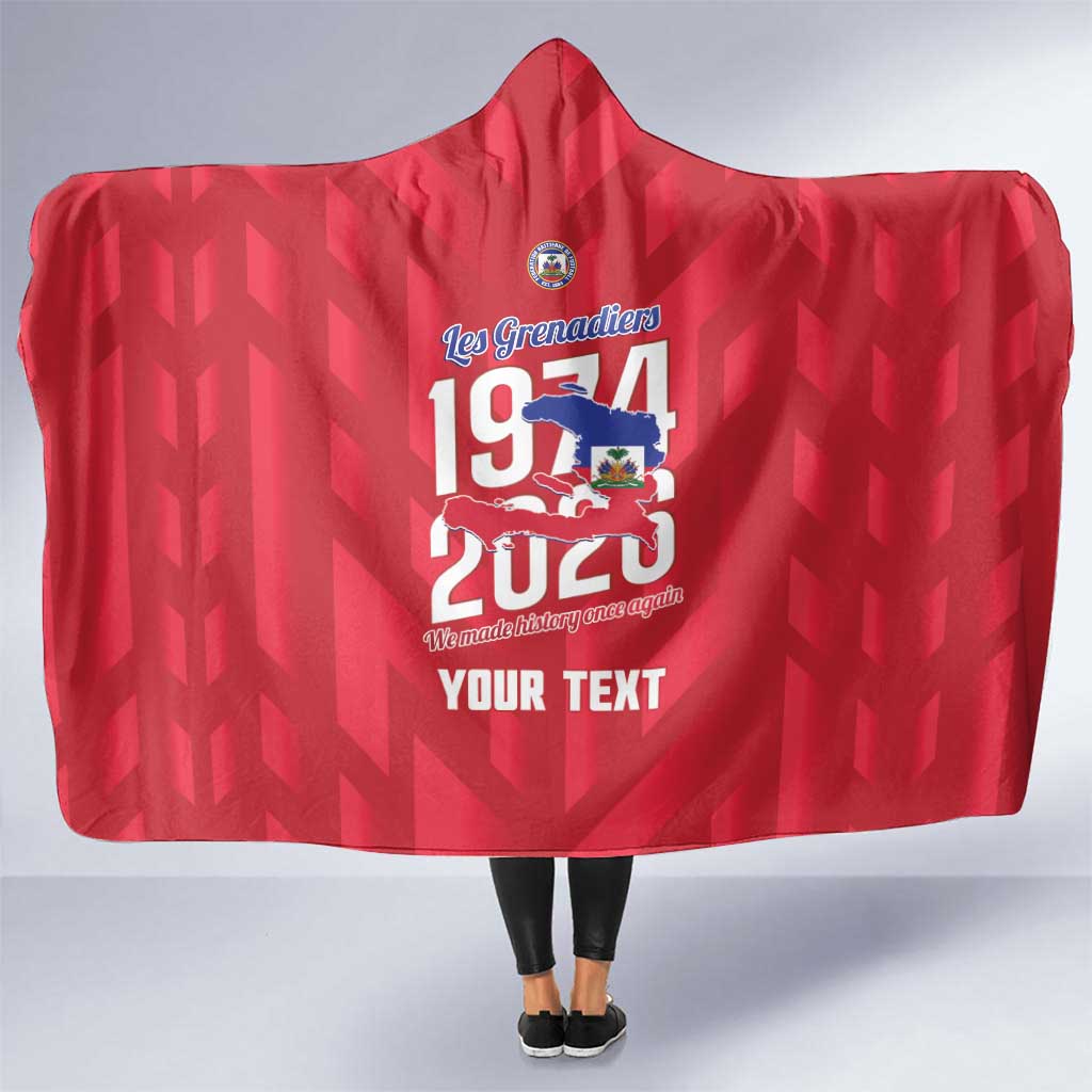 Personalized Haiti Football Hooded Blanket Les Grenadiers Made History Once Again Red Color - Wonder Print Shop