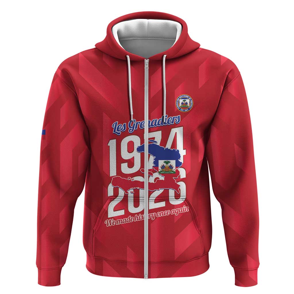 Personalized Haiti Football Hoodie Les Grenadiers Made History Once Again Red Color - Wonder Print Shop