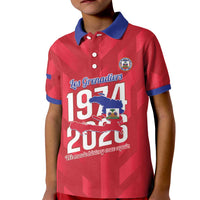 Personalized Haiti Football Kid Polo Shirt Les Grenadiers Made History Once Again Red Color - Wonder Print Shop
