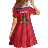 Personalized Haiti Football Kid Short Sleeve Dress Les Grenadiers Made History Once Again Red Color - Wonder Print Shop