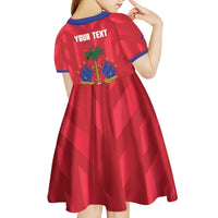 Personalized Haiti Football Kid Short Sleeve Dress Les Grenadiers Made History Once Again Red Color - Wonder Print Shop