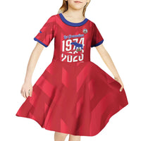 Personalized Haiti Football Kid Short Sleeve Dress Les Grenadiers Made History Once Again Red Color - Wonder Print Shop