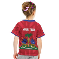Personalized Haiti Football Kid T Shirt Les Grenadiers Made History Once Again Red Color - Wonder Print Shop