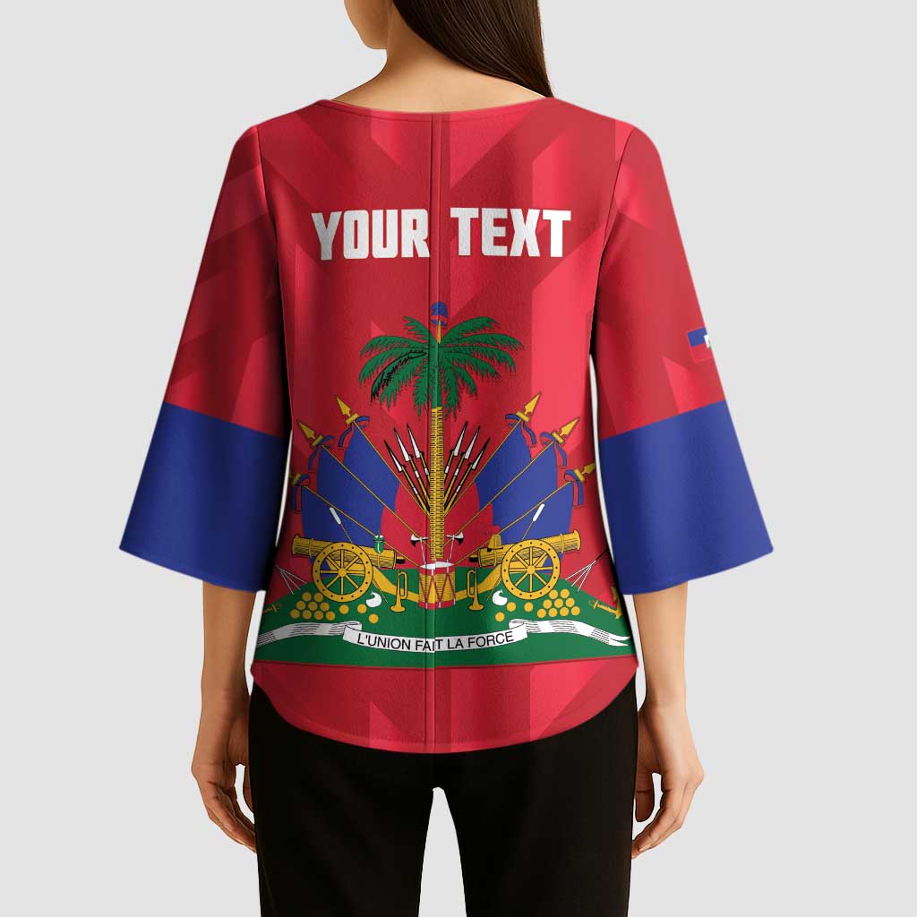 Personalized Haiti Football Kimono Sleeve Blouse Les Grenadiers Made History Once Again Red Color - Wonder Print Shop