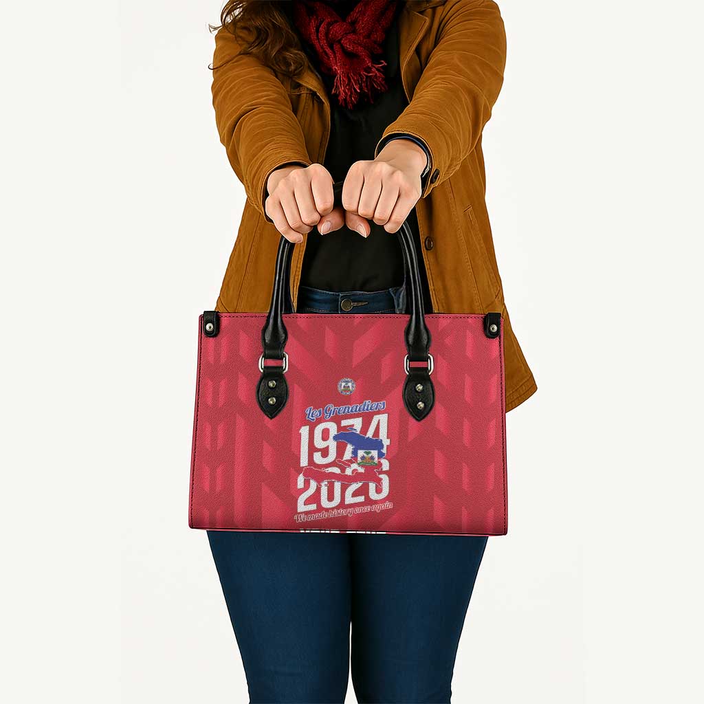Personalized Haiti Football Leather Bag Les Grenadiers Made History Once Again Red Color - Wonder Print Shop
