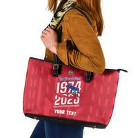 Personalized Haiti Football Leather Tote Bag Les Grenadiers Made History Once Again Red Color - Wonder Print Shop