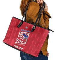 Personalized Haiti Football Leather Tote Bag Les Grenadiers Made History Once Again Red Color - Wonder Print Shop