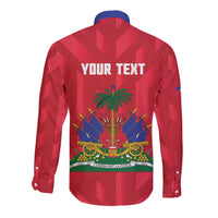 Personalized Haiti Football Long Sleeve Button Shirt Les Grenadiers Made History Once Again Red Color - Wonder Print Shop
