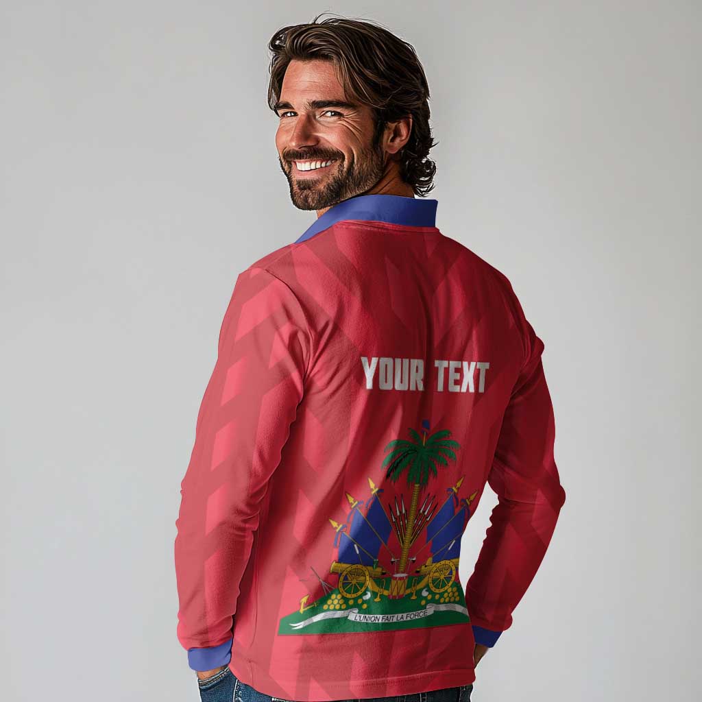 Personalized Haiti Football Long Sleeve Polo Shirt Les Grenadiers Made History Once Again Red Color - Wonder Print Shop
