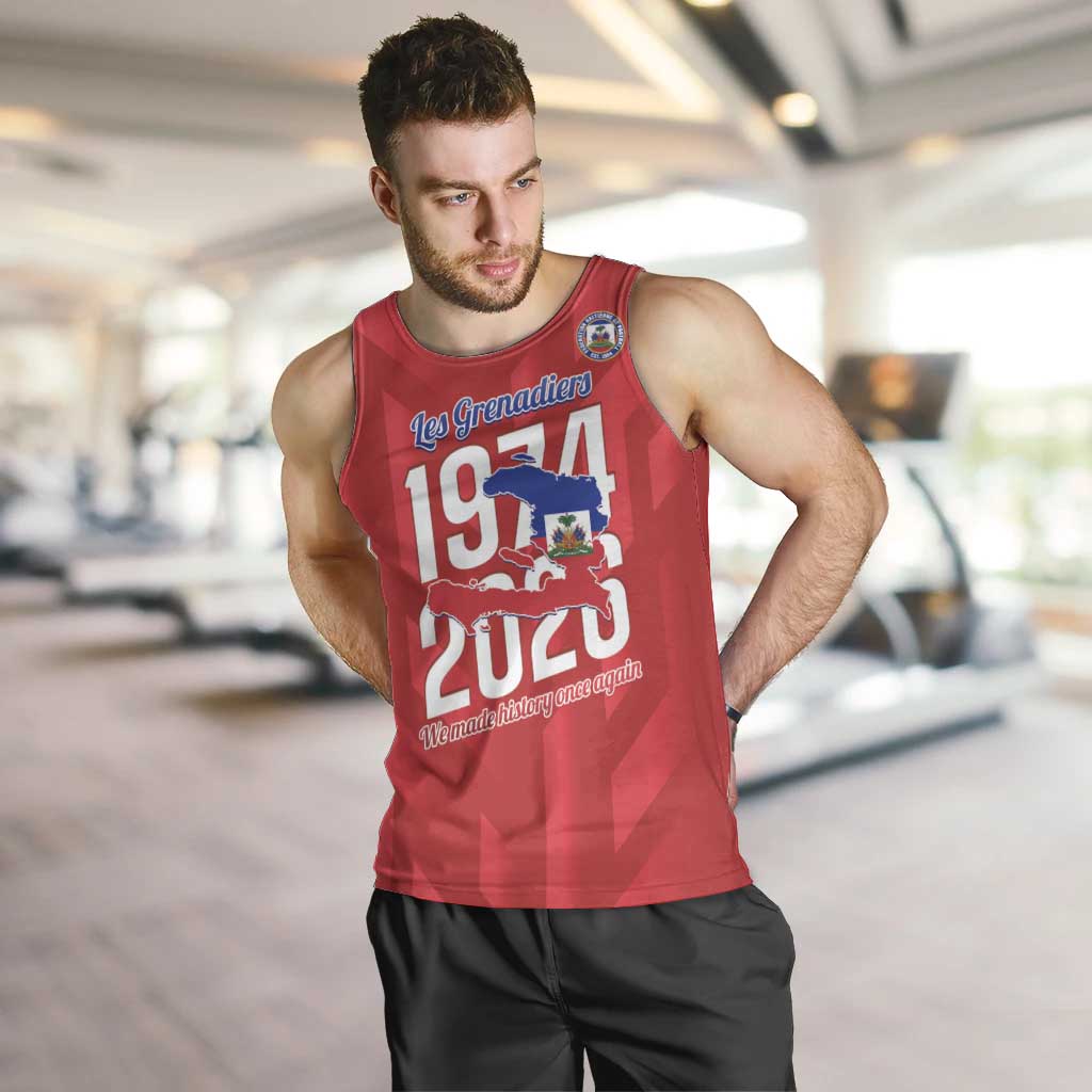 Personalized Haiti Football Men Tank Top Les Grenadiers Made History Once Again Red Color - Wonder Print Shop