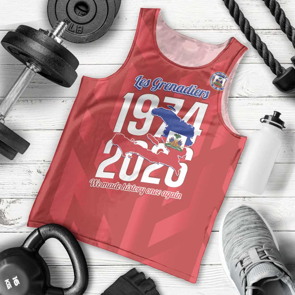 Personalized Haiti Football Men Tank Top Les Grenadiers Made History Once Again Red Color - Wonder Print Shop