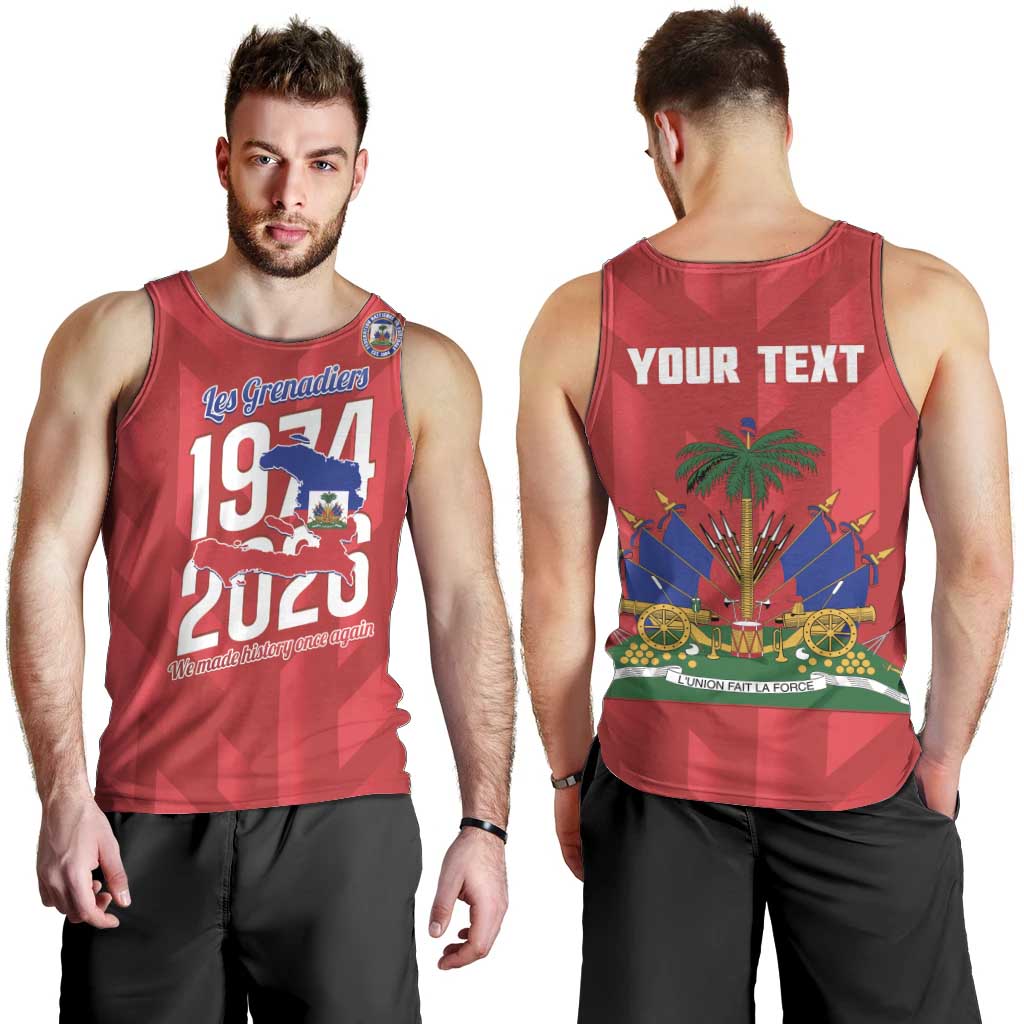 Personalized Haiti Football Men Tank Top Les Grenadiers Made History Once Again Red Color - Wonder Print Shop