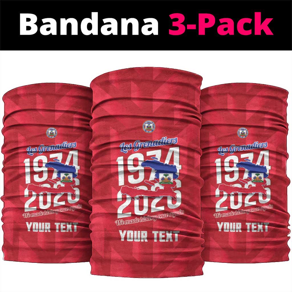 Personalized Haiti Football Neck Gaiter Les Grenadiers Made History Once Again Red Color - Wonder Print Shop