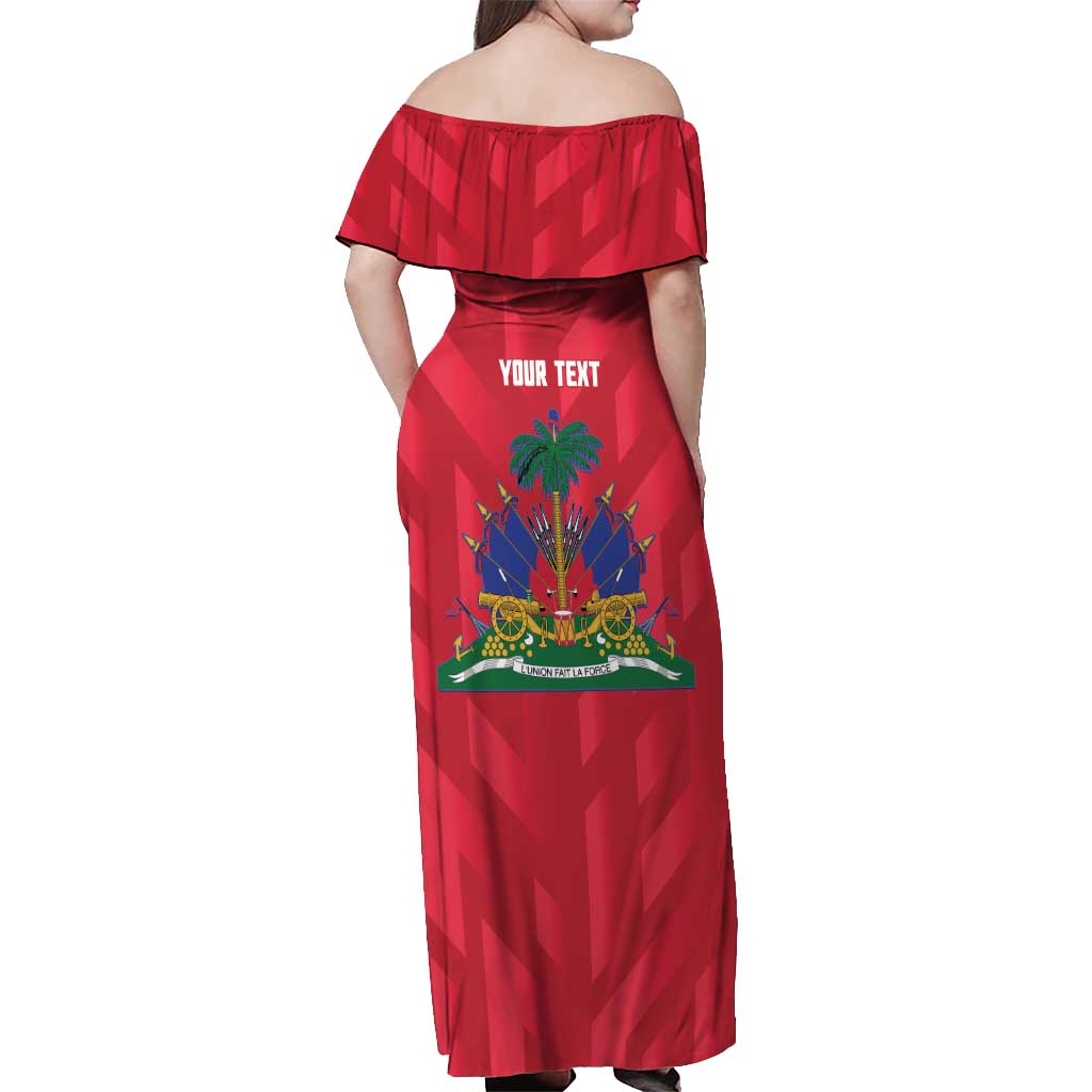 Personalized Haiti Football Off Shoulder Maxi Dress Les Grenadiers Made History Once Again Red Color - Wonder Print Shop