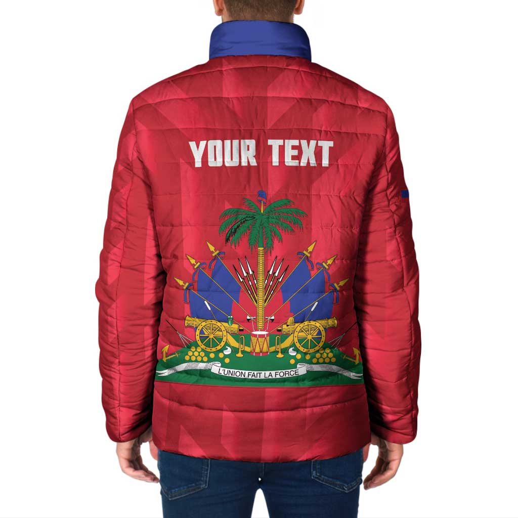Personalized Haiti Football Padded Jacket Les Grenadiers Made History Once Again Red Color - Wonder Print Shop