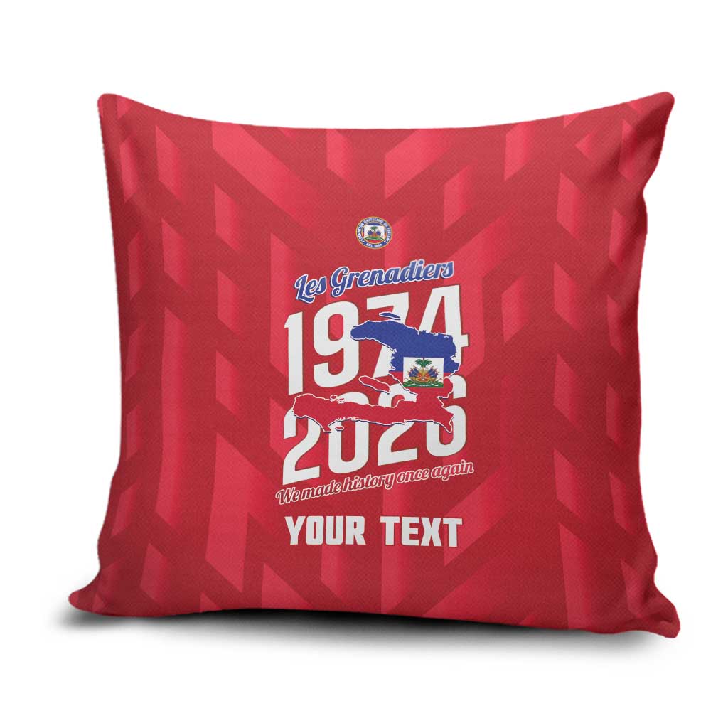 Personalized Haiti Football Pillow Cover Les Grenadiers Made History Once Again Red Color - Wonder Print Shop