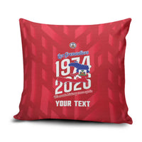 Personalized Haiti Football Pillow Cover Les Grenadiers Made History Once Again Red Color - Wonder Print Shop